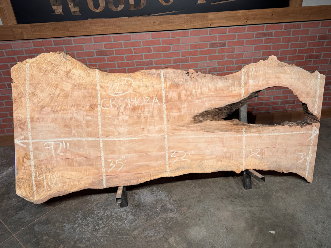 Maple Slab 2"T x 32"W to 40"W x 92"L #CR59402A