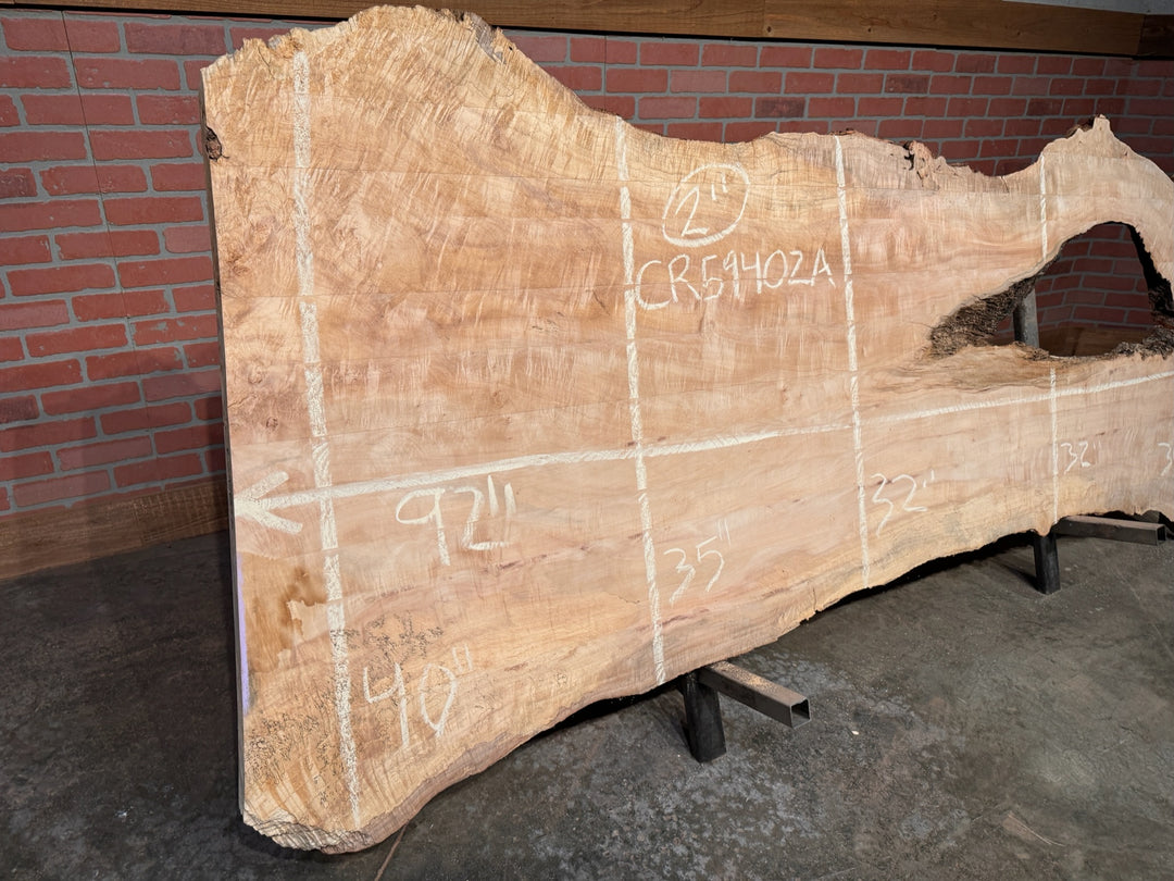 Maple Slab 2"T x 32"W to 40"W x 92"L #CR59402A