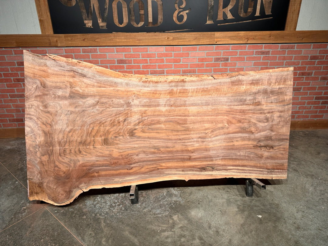 Claro Black Walnut Live Edge Slab 2 1/8"T x 35"W to 47"W x86 "L # CY93012A