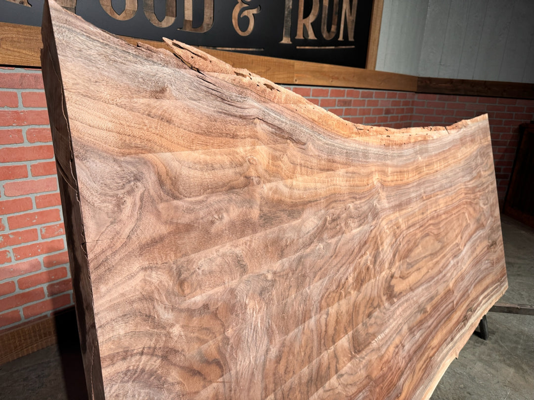 Claro Black Walnut Live Edge Slab 2 1/8"T x 35"W to 47"W x86 "L # CY93012A