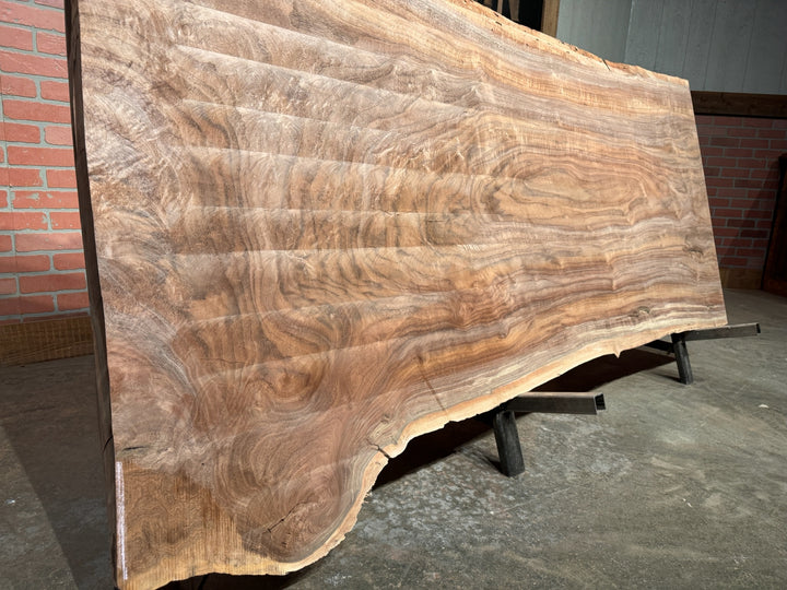 Claro Black Walnut Live Edge Slab 2 1/8"T x 35"W to 47"W x86 "L # CY93012A